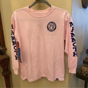 NWT~MAMMOTH Youth Pink Front & Back Graphic Long Sleeve Top Size Large-Unisex